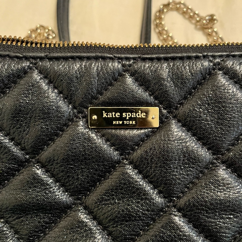 Kate Spade Black Quilted Bag with Gold Accents